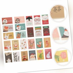 24 Pcs Zarte Grußkarten Winter-Grußkarte Amazongutscheine Selbstgemacht