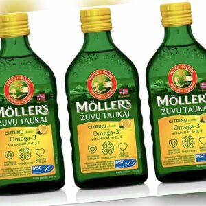 3x Möllers Omega 3 Zitrone Vitamin D Lebertran hochrein natürlich EPA DHA 250ml