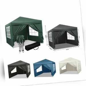 EUGAD 210D Pavillon 3x3m Faltpavillon Wasserdicht Gartenzelt Bierzelt UV-Schutz