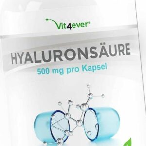Hyaluronsäure 180 Kapseln á 500 mg pro Kapsel - Vegan & Hochdosiert