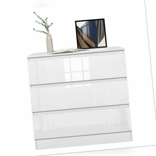 Kommode mit 3 Schubladen Mehrzweckschrank Schrank fur Wohnzimmer Weiß 80x48x78cm