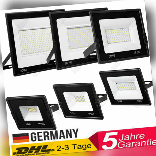 10-200Watt LED Fluter Flutlicht IP65 Außenleuchte Außen Garten Fassadenstrahler