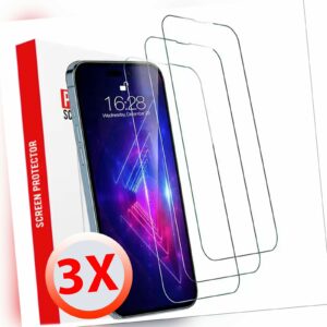 3x Echt Glas Für iPhone 15 14 13 12 11 Pro Max Mini SE 8 7 6S Panzerfolie Schutz