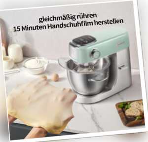 Küchenmaschine 5L LED-Touch Knetmaschine Küchenmixer mit 3 Rührwerkzeuge Multi