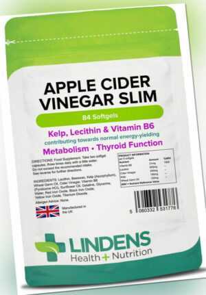 Lindens Apfelwein Essig Kapseln Lecithin B6 Seetang schnelle Freisetzung