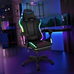 RGB Gaming Stuhl Bürostuhl LED Beleuchtung Gamer Sessel Gaming Chair Gamingstuhl