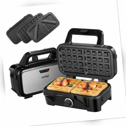 Sandwichmaker 3 in 1 1200W Waffeleisen Sandwichtoaster Kontaktgrill Antihaft