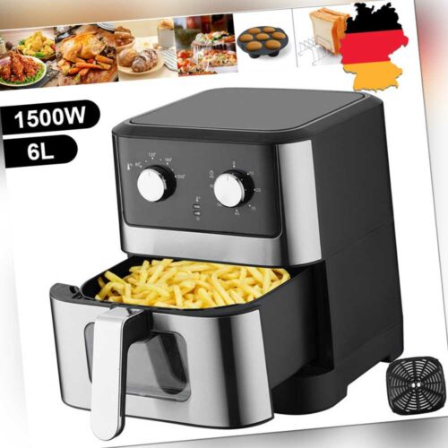 6L 1500W Airfryer Fritteusen Friteuse XXL Heißluftfritteuse Heißluftofen Pommes