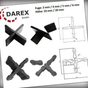 Fugenkreuze 3mm/10-20 4mm/10-20 für Terrassenplatten Bodenplatten Fliesenkreuze