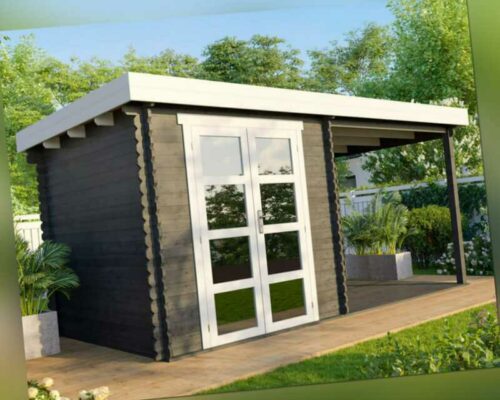 Gartenhaus Holzhaus Gerätehaus Blockhaus 5x2,5m 28mm mit Fußboden