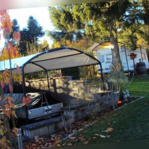 mobiler Rundbogen Carport 2,7m x 4,9m x 2,4m bis 3,5m Höhe Überdachung Car Port