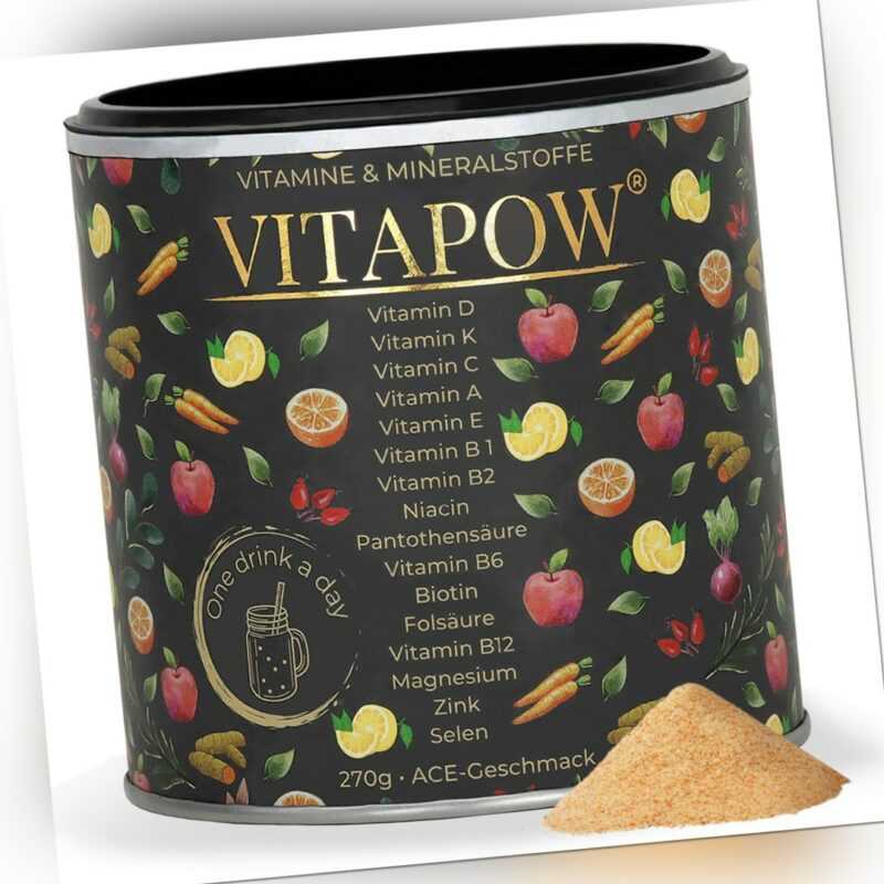 Vitapow Multivitamin Pulver + Mineralien - Vitamine A-Z & Mineralstoffe - Vegan