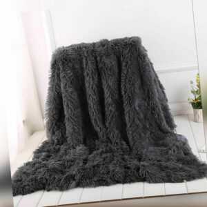 Decke Kuscheldecke Wohndecke Tagesdecke Fellimmitat Felloptik