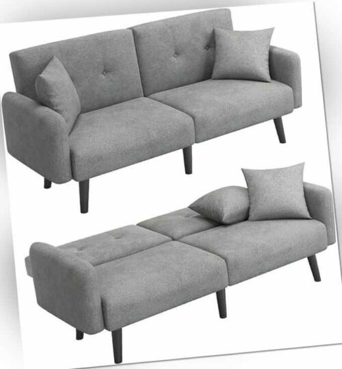 Schlafsofa Verstellbare sofa 3-Sitzer Couch Stoffsofa Wohnzimmersofa Bettsofa DE