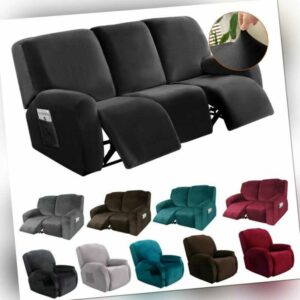 1/2/3 Sitzer Stretch Relaxsofa Bezüge Samt Liegestuhlbezug Relaxsofa Schonbezüge