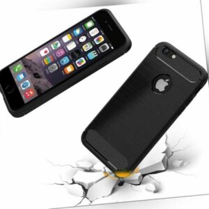 Apple iPhone Carbon Hülle Silikon Case Schutz Tasche Transparent TPU Bumper