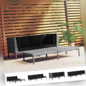 Gartensofa mit Kissen Terrassensofa Gartenmöbel Sofa Lounge Poly Rattan vidaXL