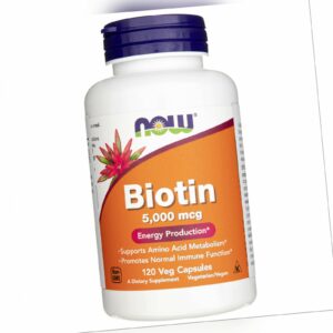 NOW FOODS Biotin 5000 mcg 120 Kapseln