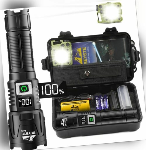 Taschenlampe Led Aufladbar 100000 Lumen USB Taktische Taschenlampe Extrem Hell
