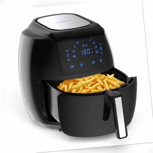 Tomons Heißluftfritteuse 5,5L XXL Heissluft Fritteuse  ohne Öl Air Fryer 1800W