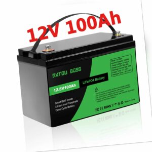 12V 100Ah Batterie Lithium Eisen Phosphat LiFePO4 Für Camping Boot Solar OffGrid