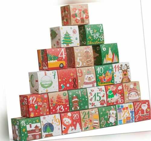 24 Adventskalender zum Befüllen Weihnachtskalender Boxen 1 - 24 ASETBUNT