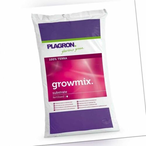 Plagron Growmix 50L vorgedüngte Pflanzerde mit Perlite Grow Substrat Blumenerde