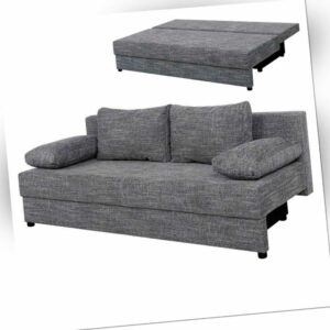 Schlafsofa - grau meliert - Webstoff - Staukasten Sofa Couch Gästecouch