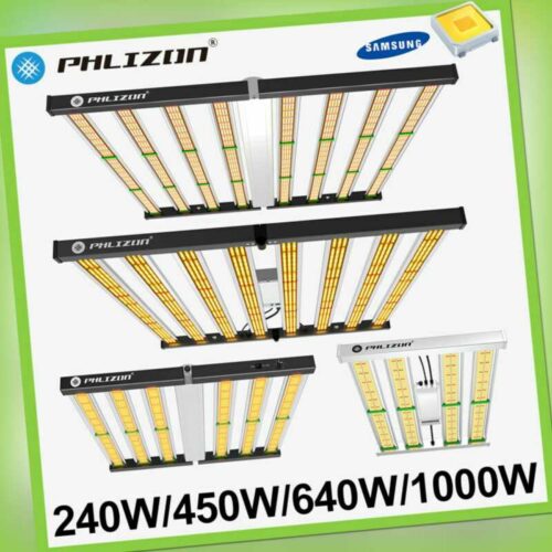 Phlizon FD4800 6500 9600 w/Samsung LED Grow Light 8Bar Indoor Plant Lamp Veg