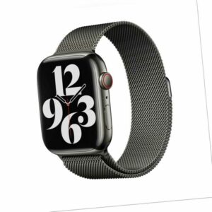 Apple Watch 42/44/45mm Milanaise Armband - Schwarz/Graphit