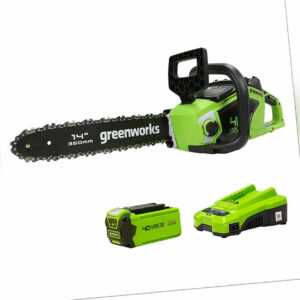 40V Akku Kettensäge 35cm Schwert Greenworks GD40CS15K 4Ah Batterie & Ladegerät