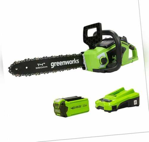 40V Akku Kettensäge 35cm Schwert Greenworks GD40CS15K 4Ah Batterie & Ladegerät