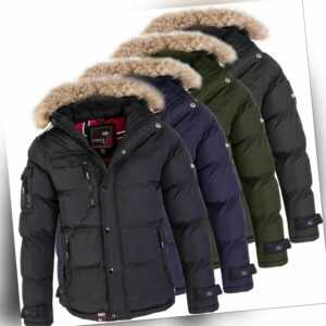 Geographical Norway Herren Winter Jacke Outdoorjacke mit Kunstfellkragen H-214