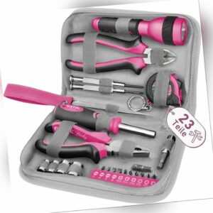 Werkzeugkoffer klein 23-tlg. in Rosa, Haushalt-Werkzeug-Set Pink