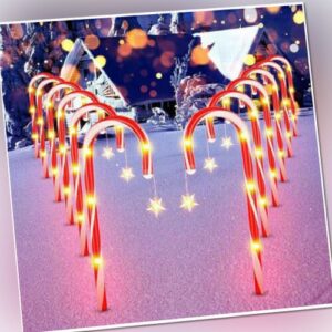 12pcs Candy Cane Christmas Lighting Garden Outdoor Deco Figure LED