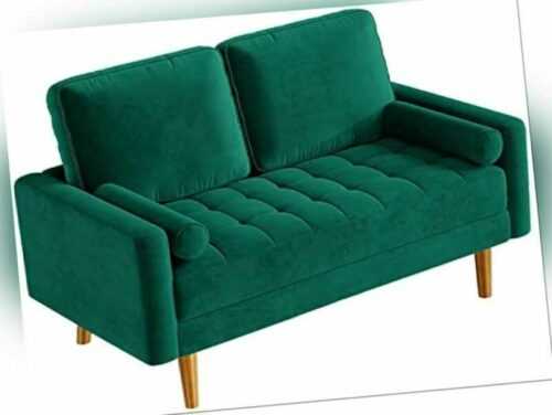 2-Sitzer Sofa Velvet Bequeme Sitzcouch Woodbeinen Couch Lounge 148,5 x 78 x 85cm