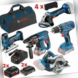 Bosch 18 Volt Profi-Set GSR 18 V-21 GWS 18V-7 GBH 18 V-21 GKS 18 V GST 18V-LI S