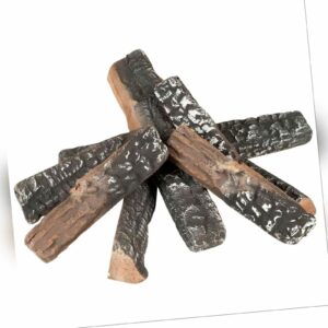LILIMO Brennholzimitat 8 Stück Dekoholz Keramik Holzscheite
