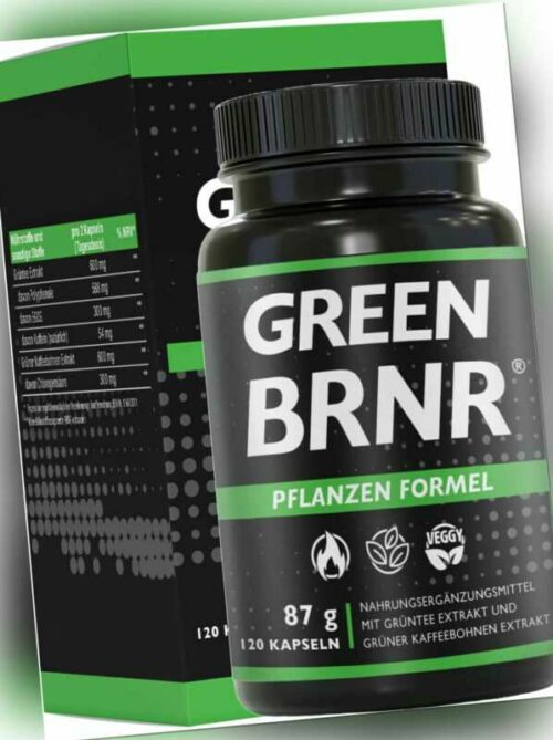 GREEN BRNR Grüntee Extrakt hochdosiert 120 Kapseln mit viel EGCG & Polyphenole