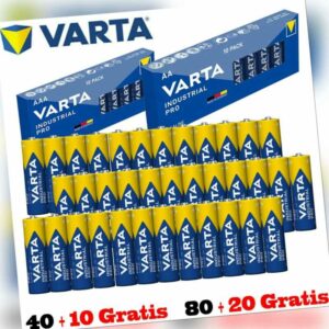 VARTA Industrial Pro AAA Micro LR03 / AA Mignon LR6 + GRATIS Batterien