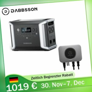 Dabbsson 2300Wh Tragbare Solargenerator Powerstation+600W Wechselrichter 0% MwSt