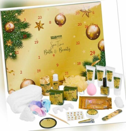 Adventskalender Frauen Merry Christmas Gold 24 x Wellness + Kosmetik