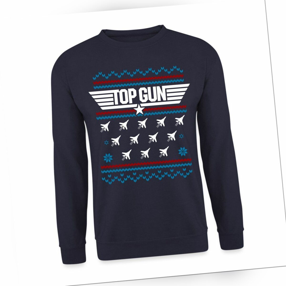 Top Gun Logo Und Jets Ugly Christmas Unisex Pullover