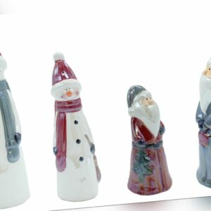 Keramik Weihnachtsfiguren - Weihnachtsmann Schneemann Weihnachtsdeko bunt