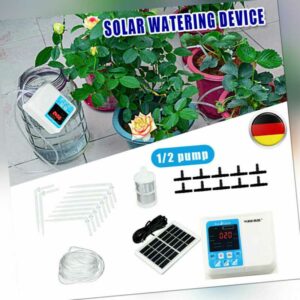 Solar Automatisch Pflanzen Bewässerung Timer Doppelpumpe Bewässerungssystem Neu