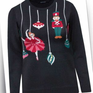 esmara Damen Pullover Weihnachtspullover mit Paillettenbesatz - versch. Größen