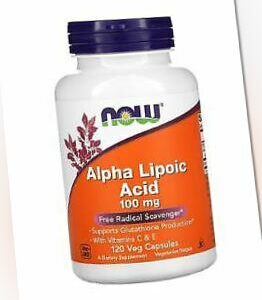 Now Foods Alpha-Liponsäure mit Vitamin C und E, 100 mg, 120 pflanzliche Kapseln