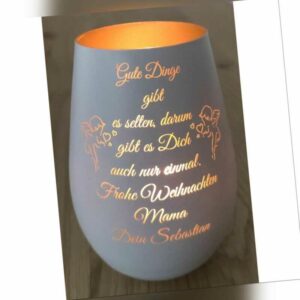 Weihnachtsgeschenk Windlicht mit persönlicher Gravur Glas Geschenkidee