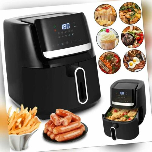 XL Heißluftfritteuse 1600W, 6,5L Fritteusen Friteuse Heißluft Air Fryer ohne Öl