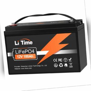 LiTime 12V 100Ah LiFePO4 Battery mit 100A BMS Tiefer Zyklus Solarbatterie